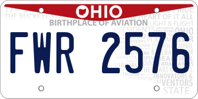 OH license plate FWR2576