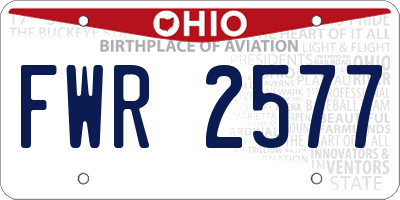 OH license plate FWR2577