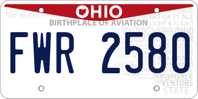 OH license plate FWR2580