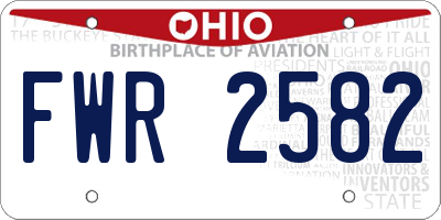OH license plate FWR2582
