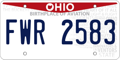 OH license plate FWR2583