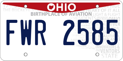 OH license plate FWR2585