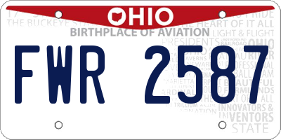 OH license plate FWR2587
