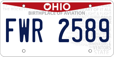 OH license plate FWR2589