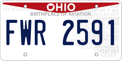 OH license plate FWR2591