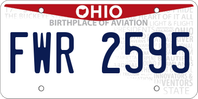 OH license plate FWR2595