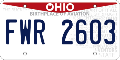OH license plate FWR2603