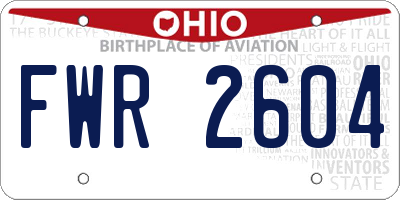 OH license plate FWR2604