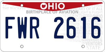 OH license plate FWR2616