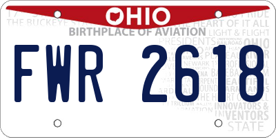 OH license plate FWR2618