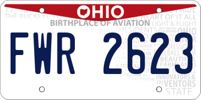 OH license plate FWR2623