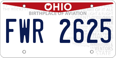 OH license plate FWR2625