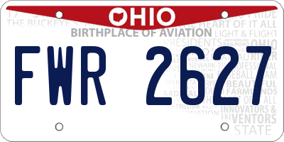 OH license plate FWR2627