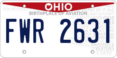 OH license plate FWR2631