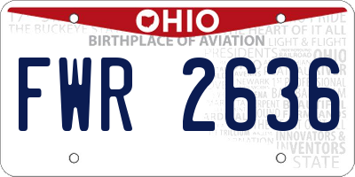 OH license plate FWR2636
