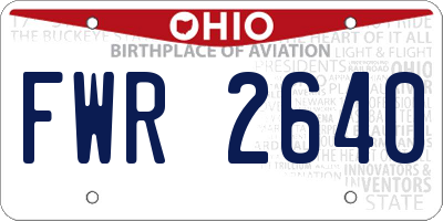OH license plate FWR2640