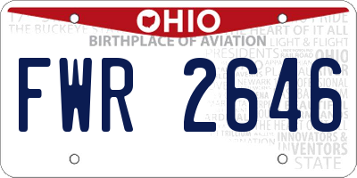OH license plate FWR2646