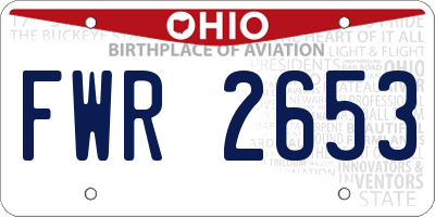 OH license plate FWR2653