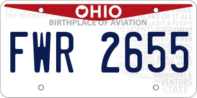 OH license plate FWR2655
