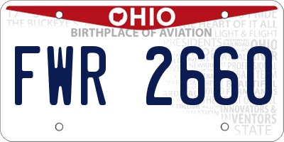 OH license plate FWR2660