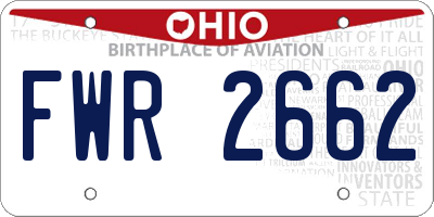 OH license plate FWR2662