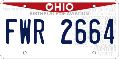 OH license plate FWR2664