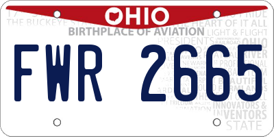 OH license plate FWR2665