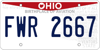 OH license plate FWR2667