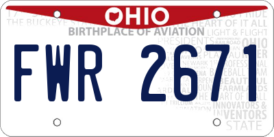 OH license plate FWR2671