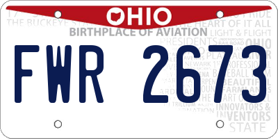 OH license plate FWR2673