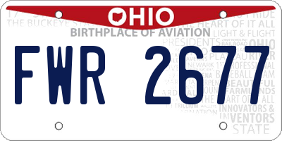 OH license plate FWR2677