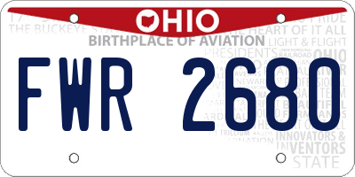 OH license plate FWR2680