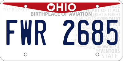 OH license plate FWR2685