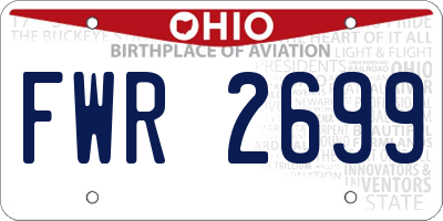 OH license plate FWR2699