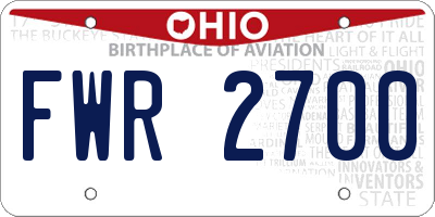 OH license plate FWR2700