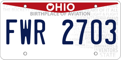 OH license plate FWR2703