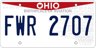 OH license plate FWR2707
