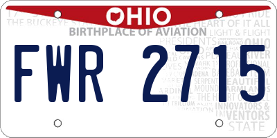 OH license plate FWR2715
