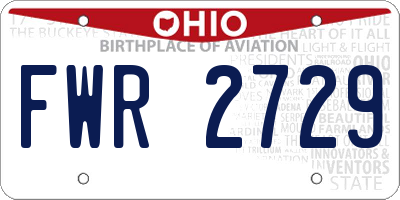 OH license plate FWR2729