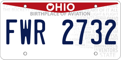 OH license plate FWR2732