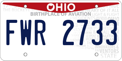 OH license plate FWR2733