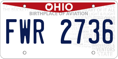 OH license plate FWR2736