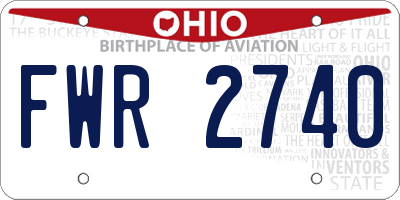OH license plate FWR2740