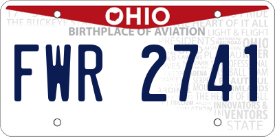 OH license plate FWR2741