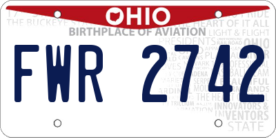 OH license plate FWR2742
