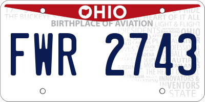 OH license plate FWR2743