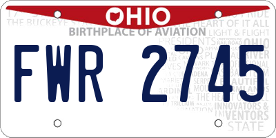 OH license plate FWR2745