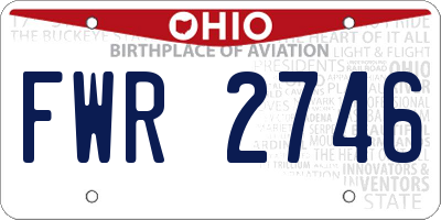 OH license plate FWR2746