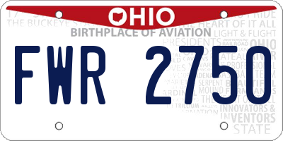 OH license plate FWR2750