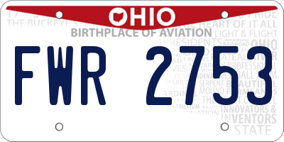 OH license plate FWR2753
